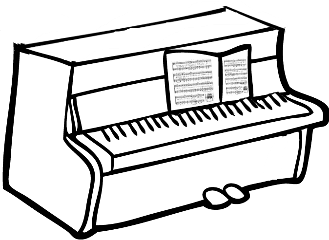 Klavier - Leicht Klavier Zeichnen Clipart (703x754), Png Download