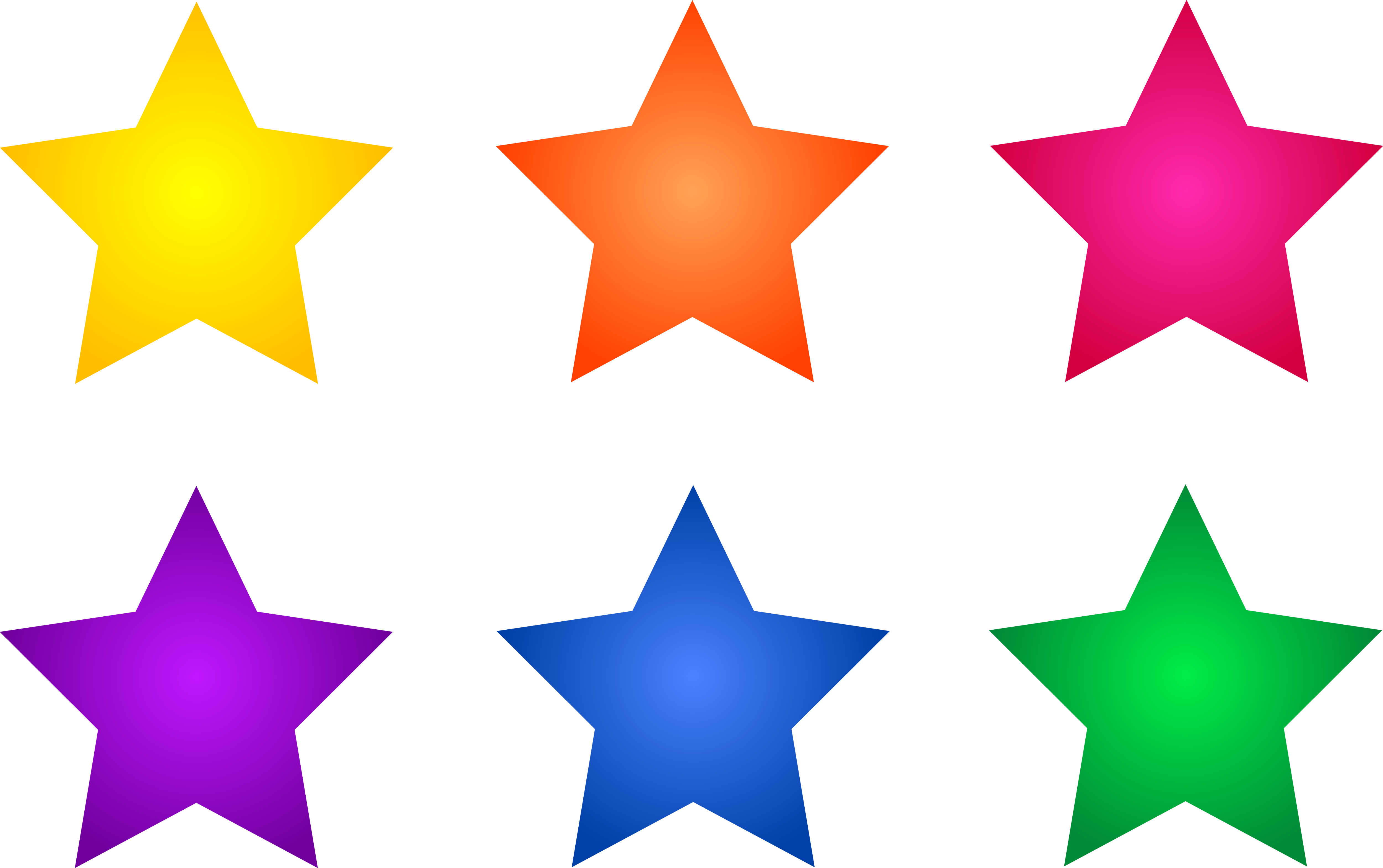 Transparent Starts Clipart - Clip Art Colored Stars - Png Download (5000x3139), Png Download