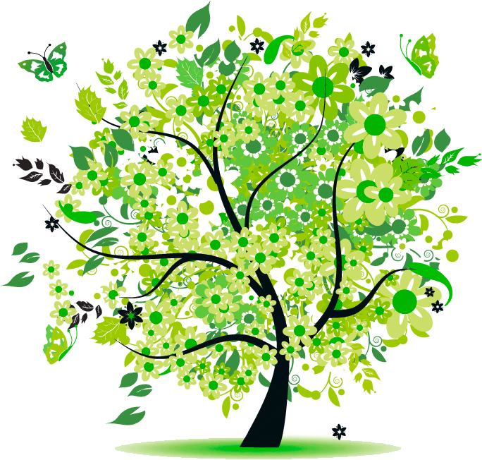 Digitaldruck Firmenbekleidung Fantrikot Flex Flock - Transparent Spring Tree Clipart - Png Download (706x706), Png Download