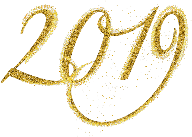 Transparent Clipart Neujahr - Transparent Background 2019 Png (672x480), Png Download