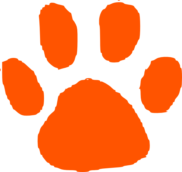 Orange Paw Print Clipart - Orange Paw Print Clip Art - Png Download (600x567), Png Download
