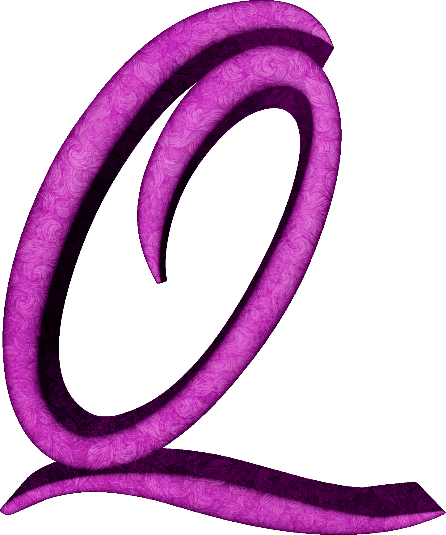 Alfabeto Estampado De Hojas En Fucsia Clipart (1444x1732), Png Download