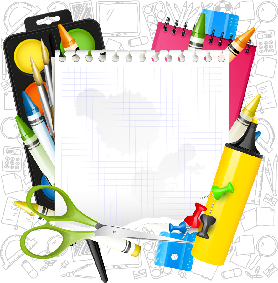 Cartoon School Supplies Background Clipart Full Size Clipart