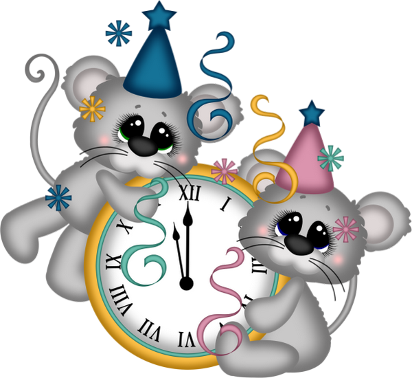Horloge St Sylvestre, Minuit - New Year Animated Cats Clipart (600x550), Png Download