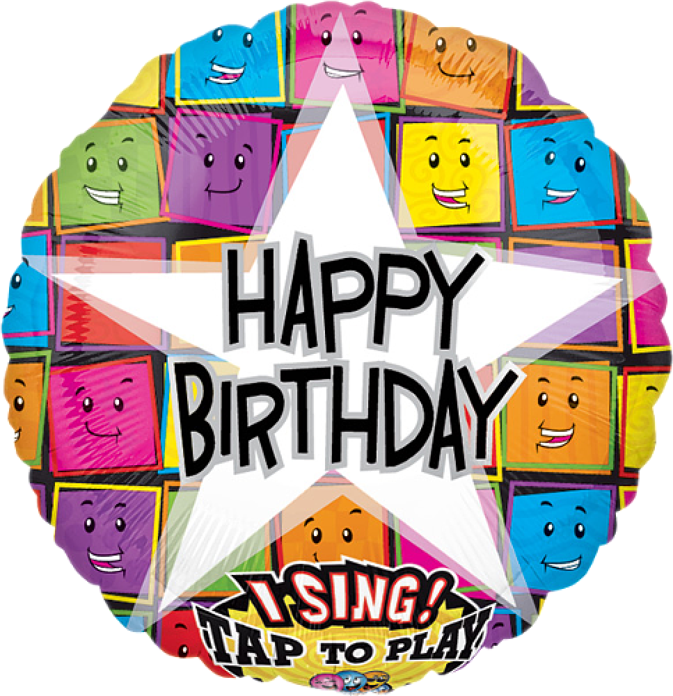 Folienballon Happy Birthday - Singender Ballon Clipart (1000x1000), Png Download