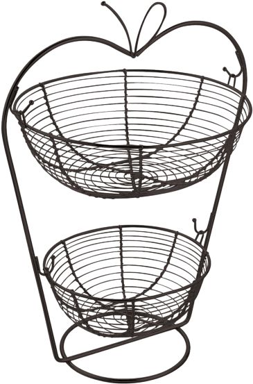 Kosz Na Owoce Metalowy Wiszący Dwupoziomowy Jabłko - Kosz Na Owoce Dwupoziomowy Clipart (597x597), Png Download