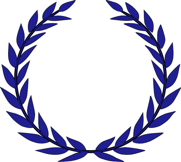 Dark Royal Blue Circle Leaves Png, Svg Clip Art For - Laurel Leaves For Logos Transparent Png (600x536), Png Download