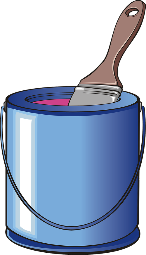 Painting Brush Pot - Dibujo Bote Pintura Png Clipart (500x872), Png Download