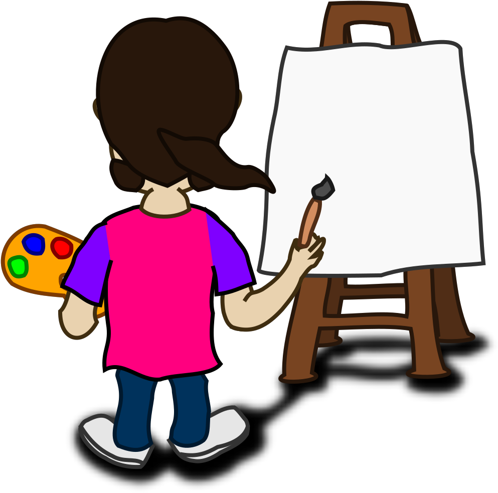 Cartoon Character Painting Blank Slate Svg Clip Arts - Painter Clipart - Png Download (1024x1024), Png Download