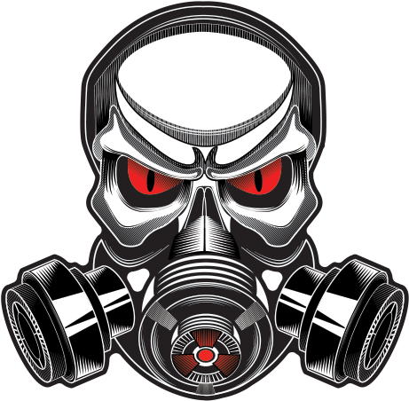 Printed Vinyl Gas Mask Skull Stickers Factory - Skull With Gas Mask Clipart (600x600), Png Download
