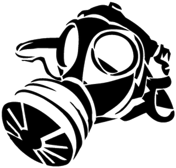 Gas Mask Graffiti Stencil Clipart (800x800), Png Download