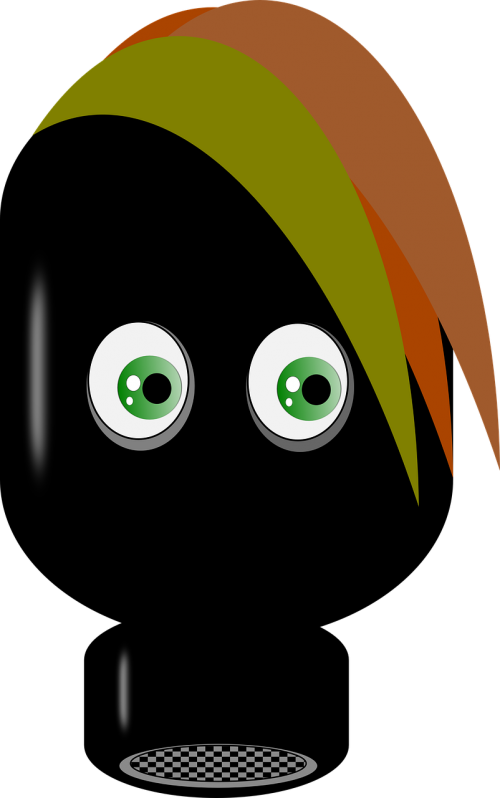 Black Mask Gasmask - Cartoon Clipart (500x798), Png Download