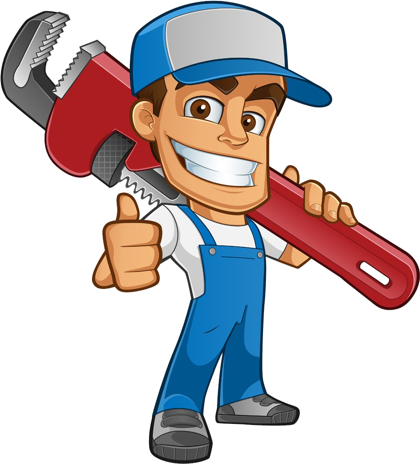 Plumbers On Call - Plumber Cartoon Clipart (1000x1000), Png Download