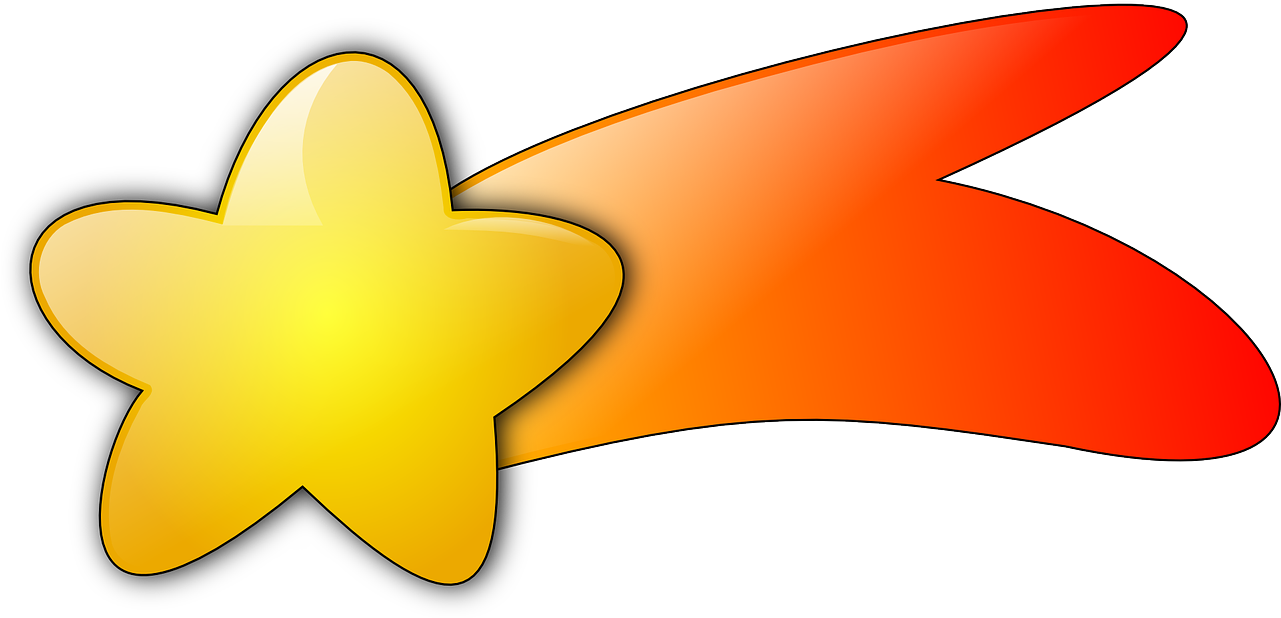 Clipart Shooting Star - Png Download (1280x640), Png Download
