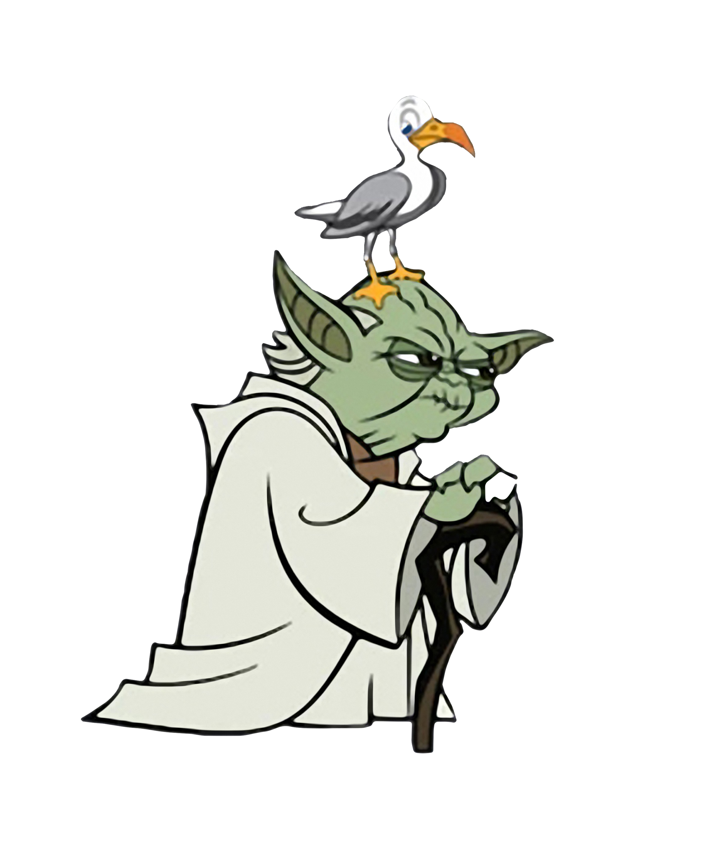 Star Wars Cartoon Png- - Cartoon Clone Wars Yoda Clipart (2365x2795), Png Download