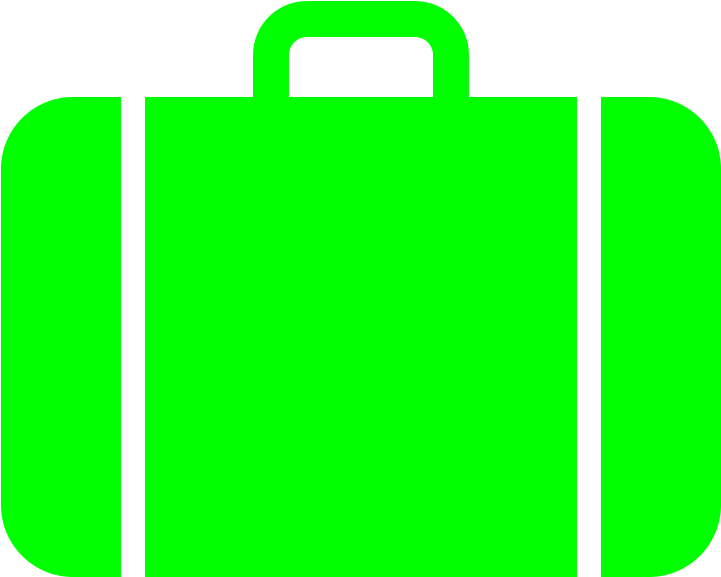 Suitcase Icon Green - Blue Suitcase Icon Clipart (768x768), Png Download