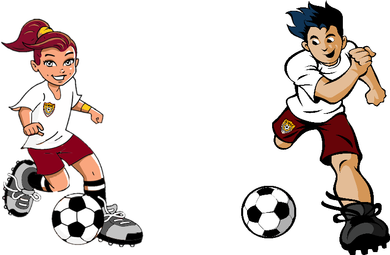 Transparent Soccer Girl Png - Soccer Player Cartoon Png Clipart (794x520), Png Download