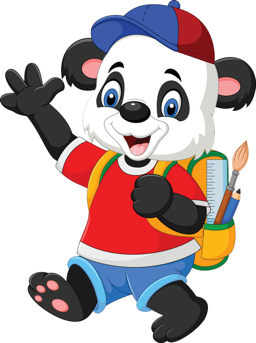 School Panda Bear Cartoon Clipart (511x684), Png Download