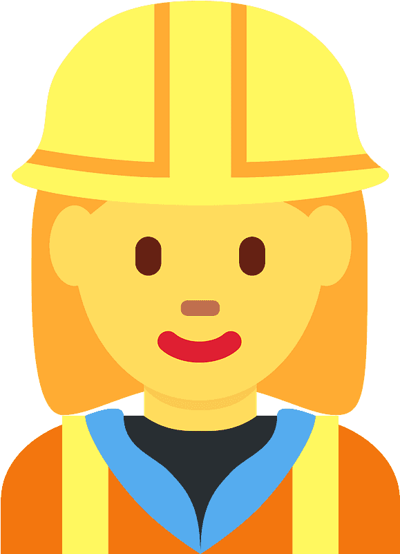 Woman Construction Worker Emoji Clipart - Construction Worker - Png Download (800x800), Png Download