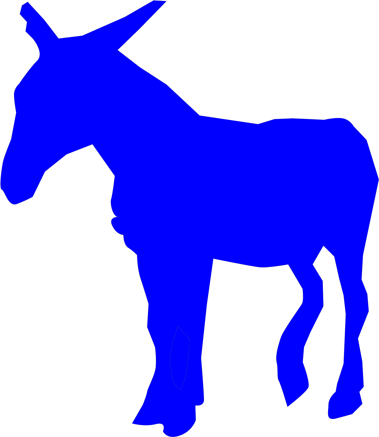 Blue Donkey Clipart - Png Download (1600x1600), Png Download