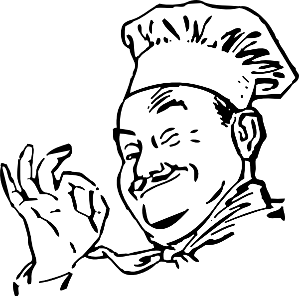 Chef Line Art Clipart (600x594), Png Download