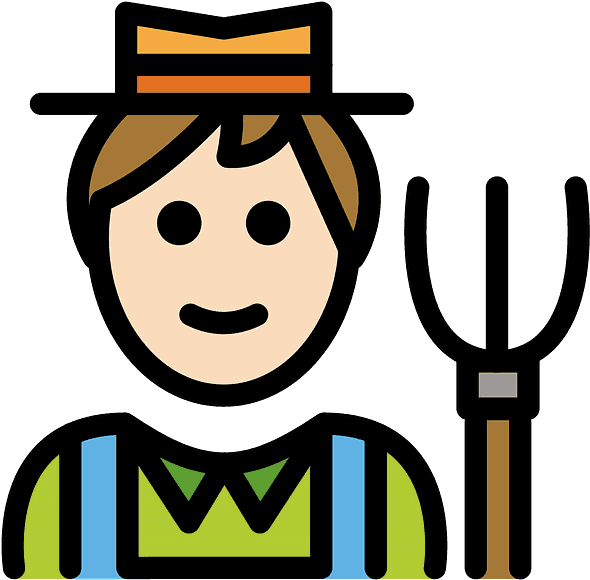 Man Farmer Emoji Clipart - Clip Art - Png Download (800x800), Png Download