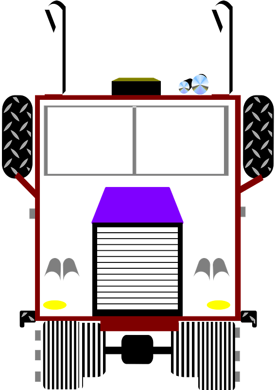 Truck Big Rig Clipart - Semi-trailer Truck - Png Download (595x800), Png Download