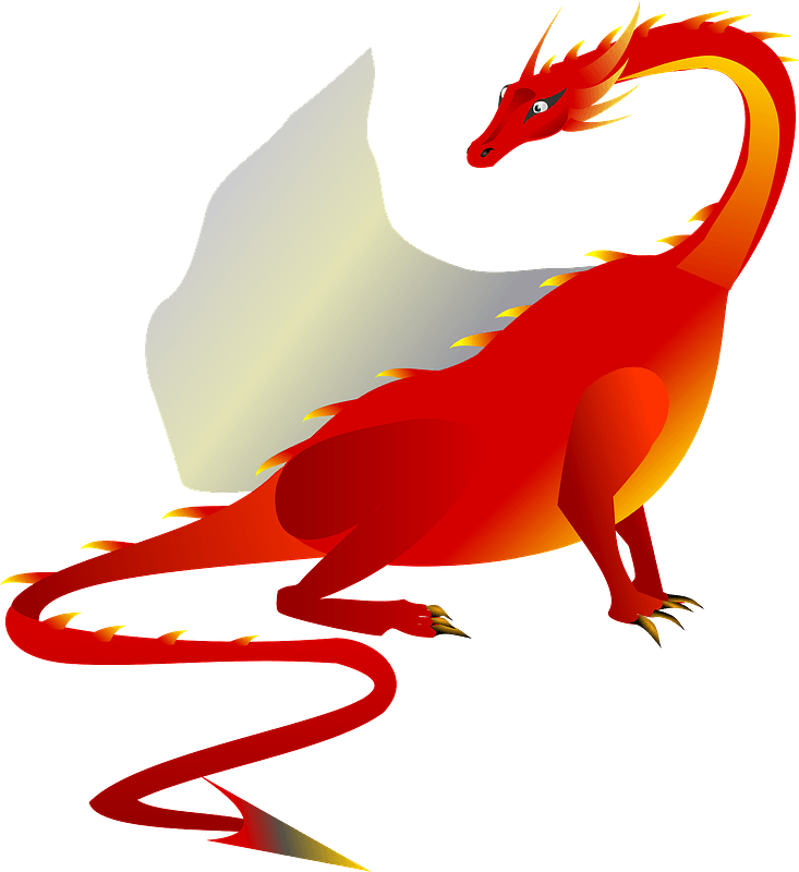 Fire Dragon Clipart - 赤 の イメージ の 動物 - Png Download (733x800), Png Download