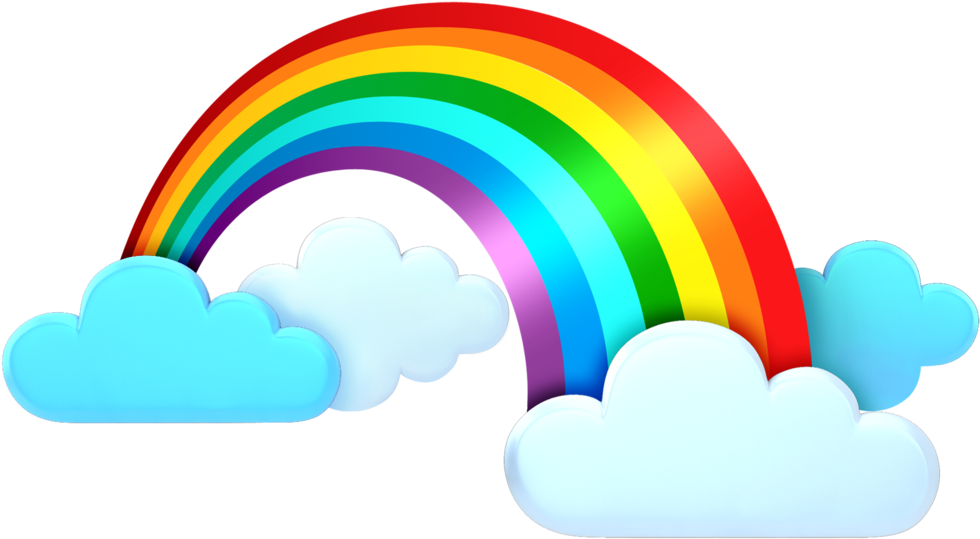Rainbow Clipart Weather - Rainbow Clouds Clipart Png Transparent Png (980x539), Png Download