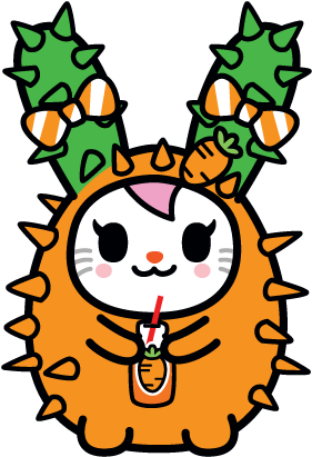 Kawaii Art Tokidoki Cactus Bunny Coloring Page Clipart (560x560), Png Download