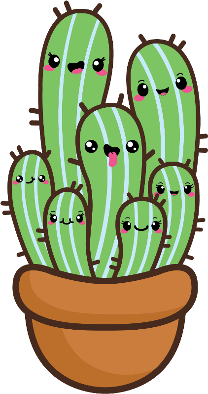 Transparent Cactus Png Tumblr - Kawaii Cactus Png Clipart (422x797), Png Download