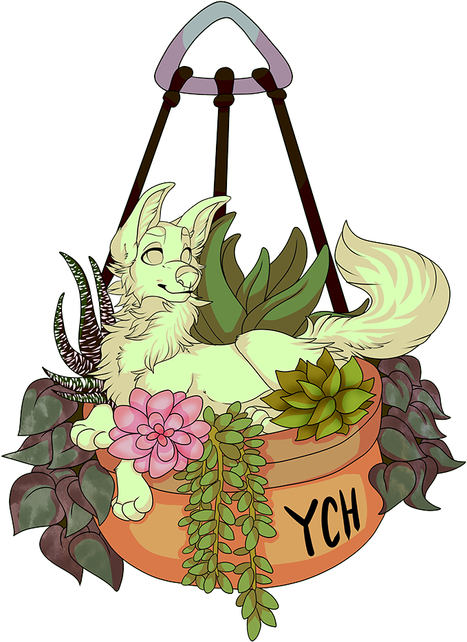 Ych Succulent Basket - Hanging Succulents Watercolor Clipart (722x1000), Png Download