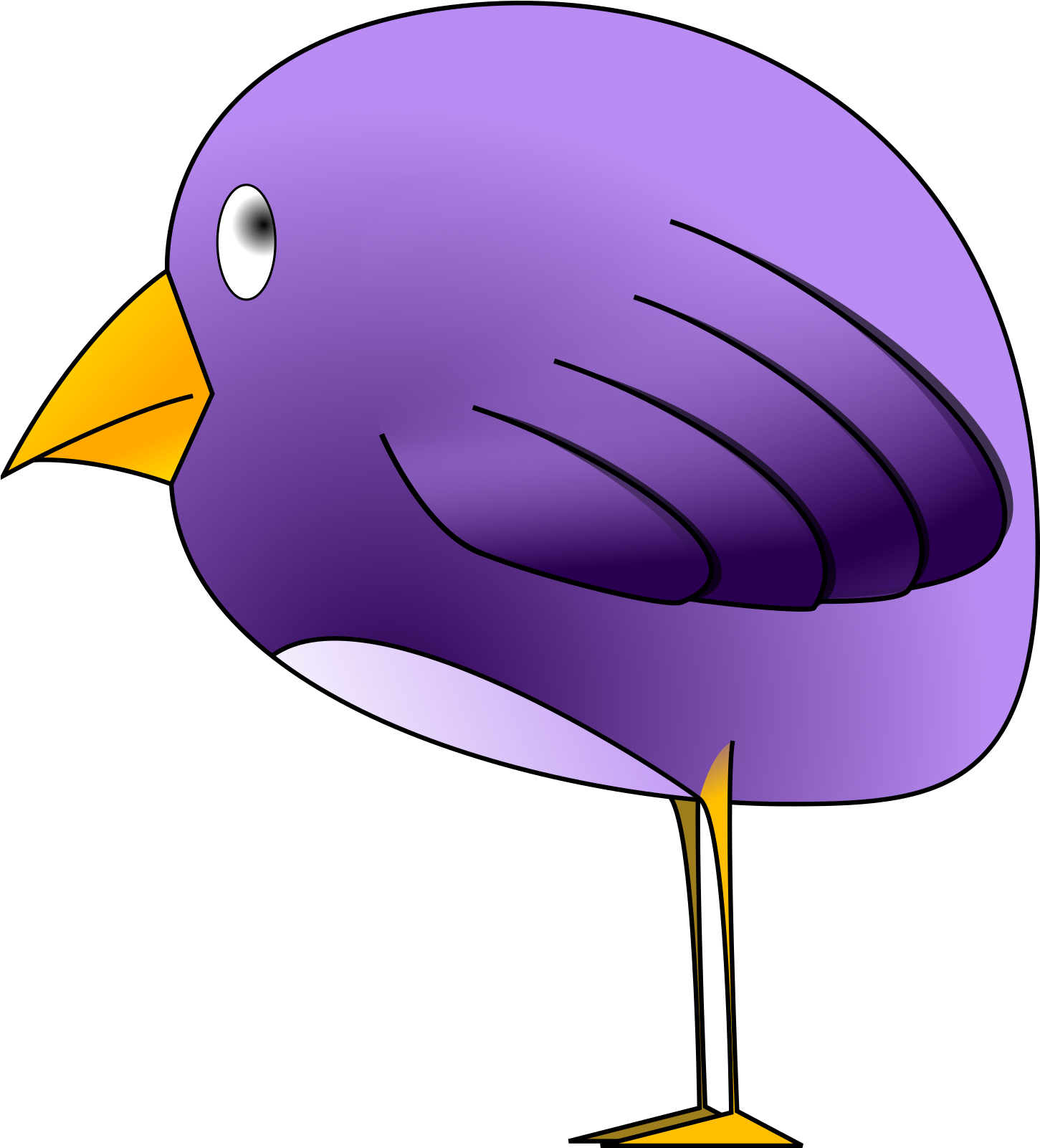 Cartoon Purple Bird Clipart (1600x1600), Png Download