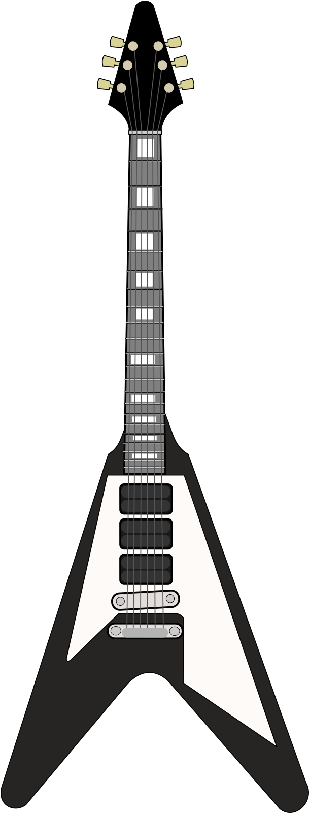 Guitar Flying V Vector Clipart (1600x1600), Png Download