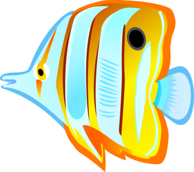 Ocean With Fish Clipart Tropical Fish - Exotic Fish Clip Art - Png Download (639x568), Png Download