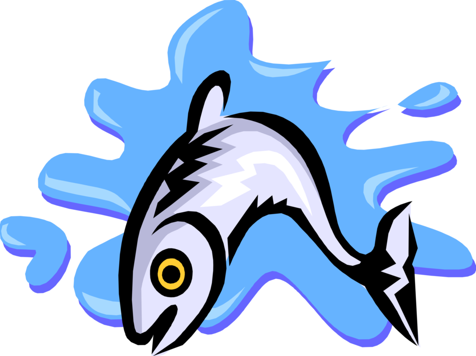 Hd Vector Illustration Of Fish Jumping Out Of Water Fish Jumping