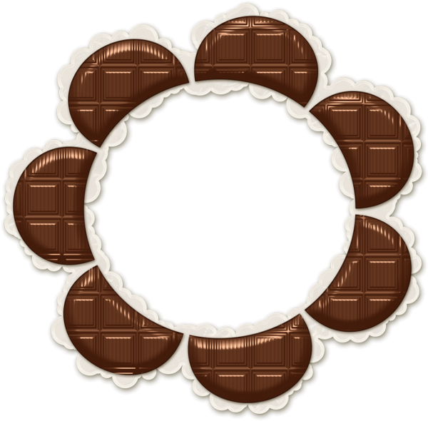 Cadre Fleur En Chocolat Png - Chocolate Clipart (600x590), Png Download