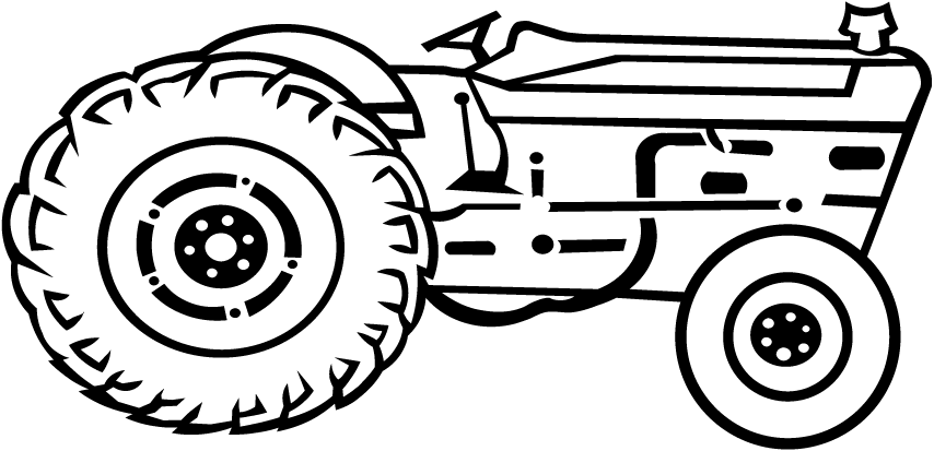 Tractor139 - Line Art Clipart (854x413), Png Download