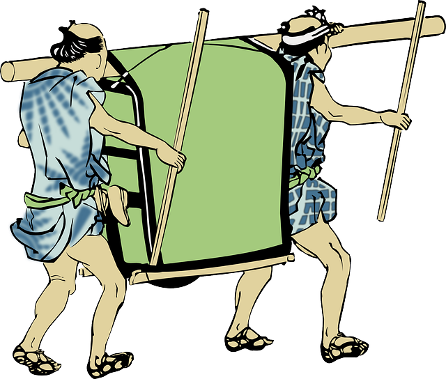 Palanquin, Man, Persons, Japanese, Transport - Palanquin Png Clipart (640x544), Png Download