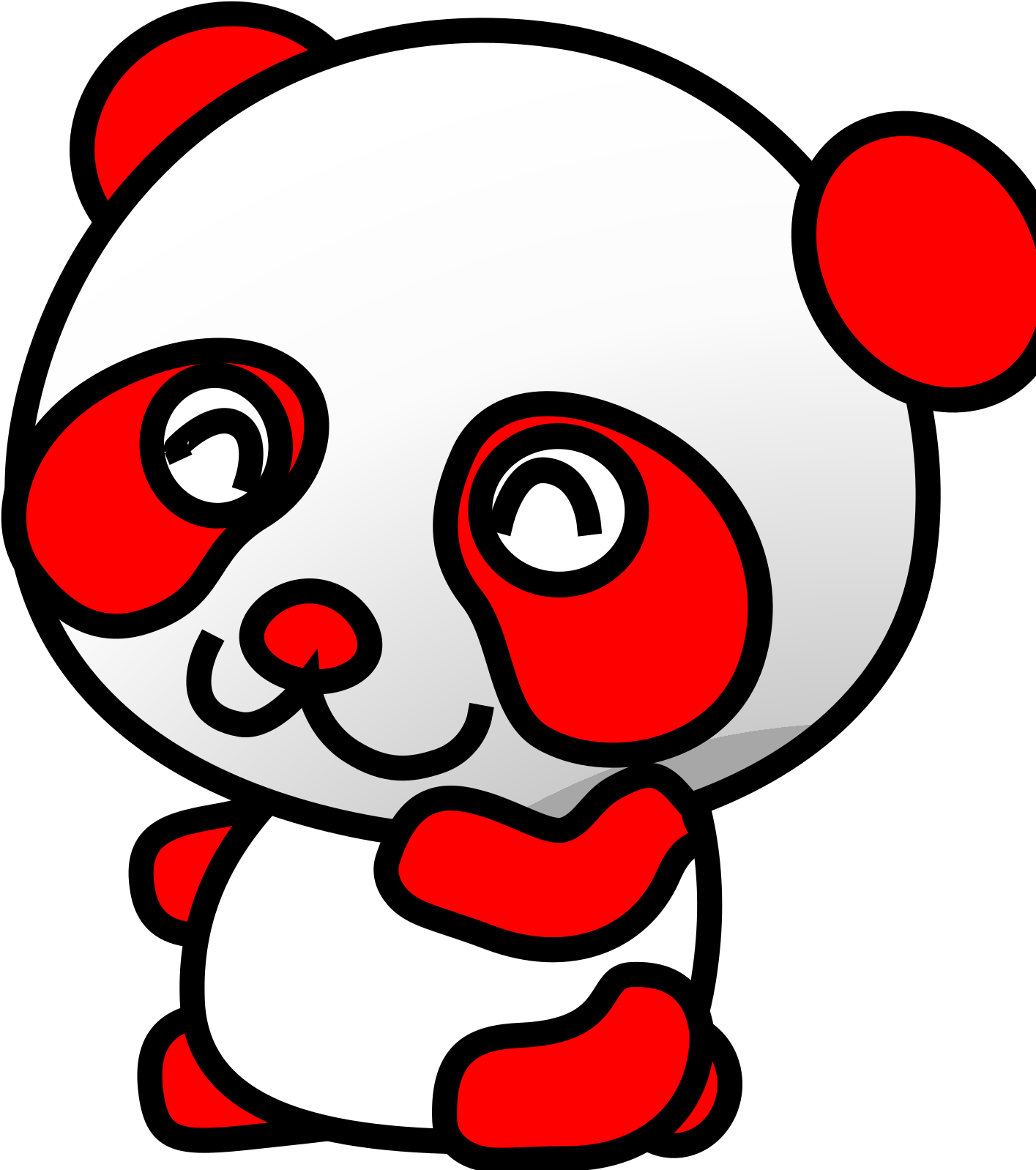 Red And White Panda Clipart (1600x1600), Png Download