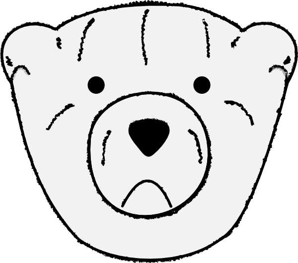 Polar Bear Giant Panda American Black Bear Clip Art - Transparent Black And White Sad Bear - Png Download (600x530), Png Download