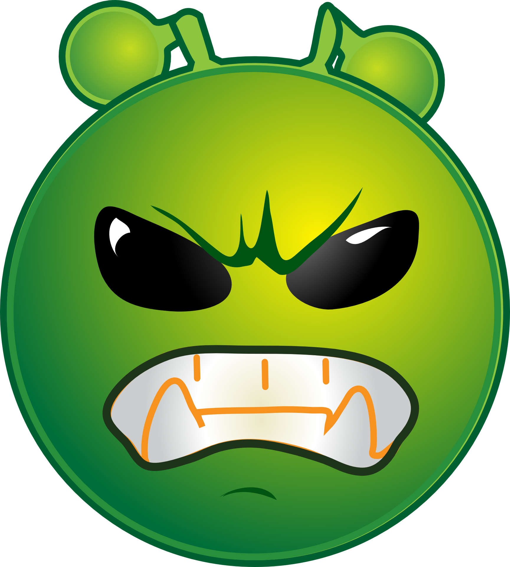 Smiley Alien Angry Clipart (1729x1920), Png Download