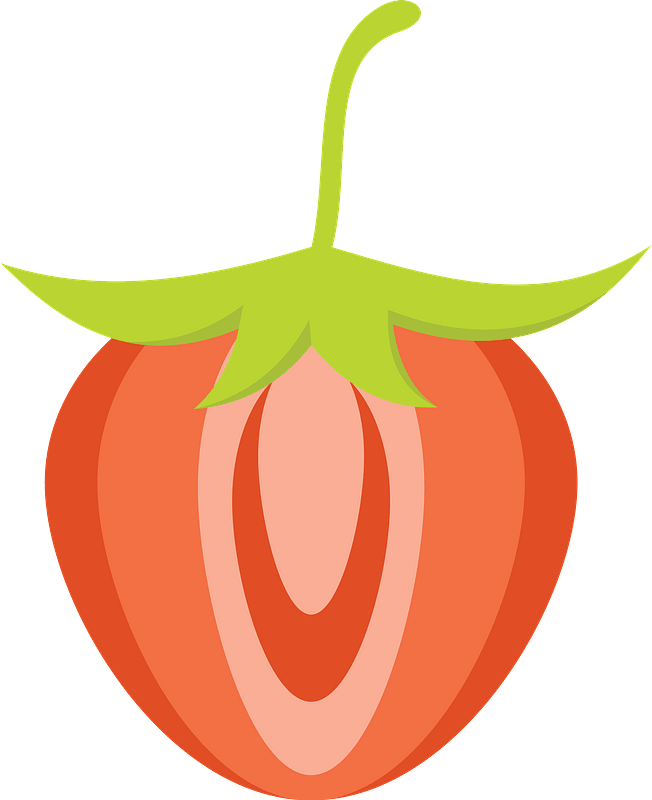 Strawberry Half Clipart - Illustration - Png Download (652x800), Png Download