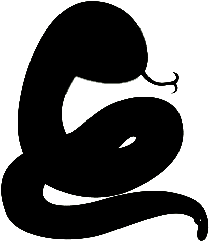 Snake Silhouette Black Drawing - Black Cartoon Snake Png Clipart (1000x695), Png Download