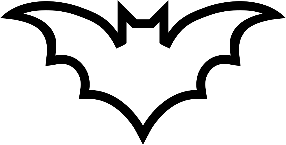 Svg Png Icon Free - Bat Outline Png Clipart (980x498), Png Download