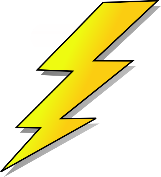 Lightening Clip Art At Clker - Black And White Lightning Bolt - Png Download (546x597), Png Download