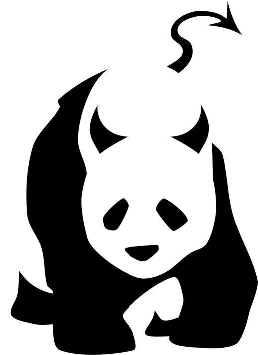 Giant Panda Bear Silhouette Sticker Kung Fu Panda - Panda Clip Art - Png Download (518x711), Png Download