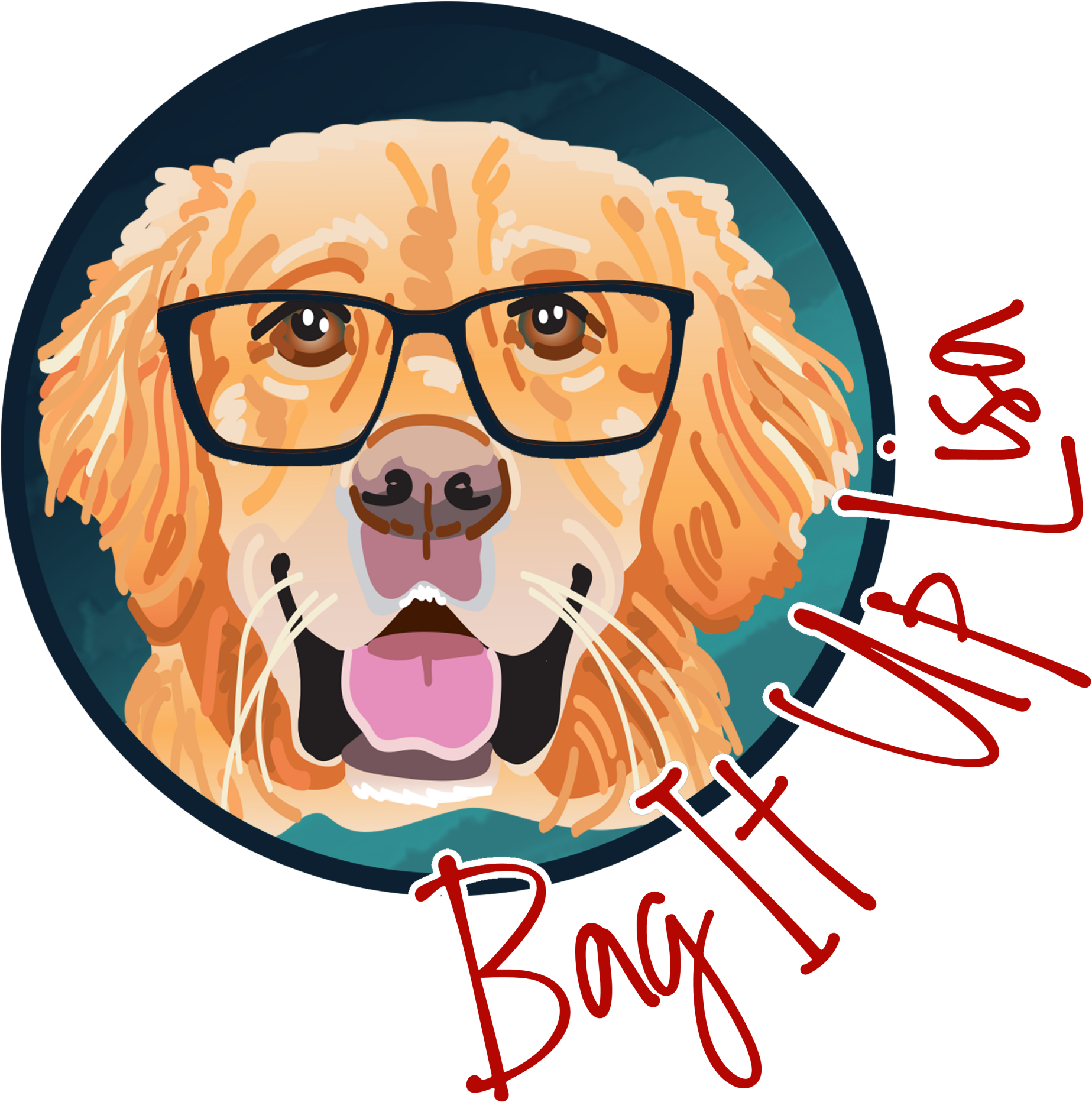 Bag It Up Lisa - Golden Retriever Watercolor Clipart - Png Download (2048x2048), Png Download
