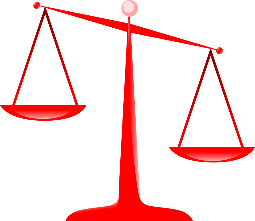 Red Scales Of Justice Clipart (833x720), Png Download