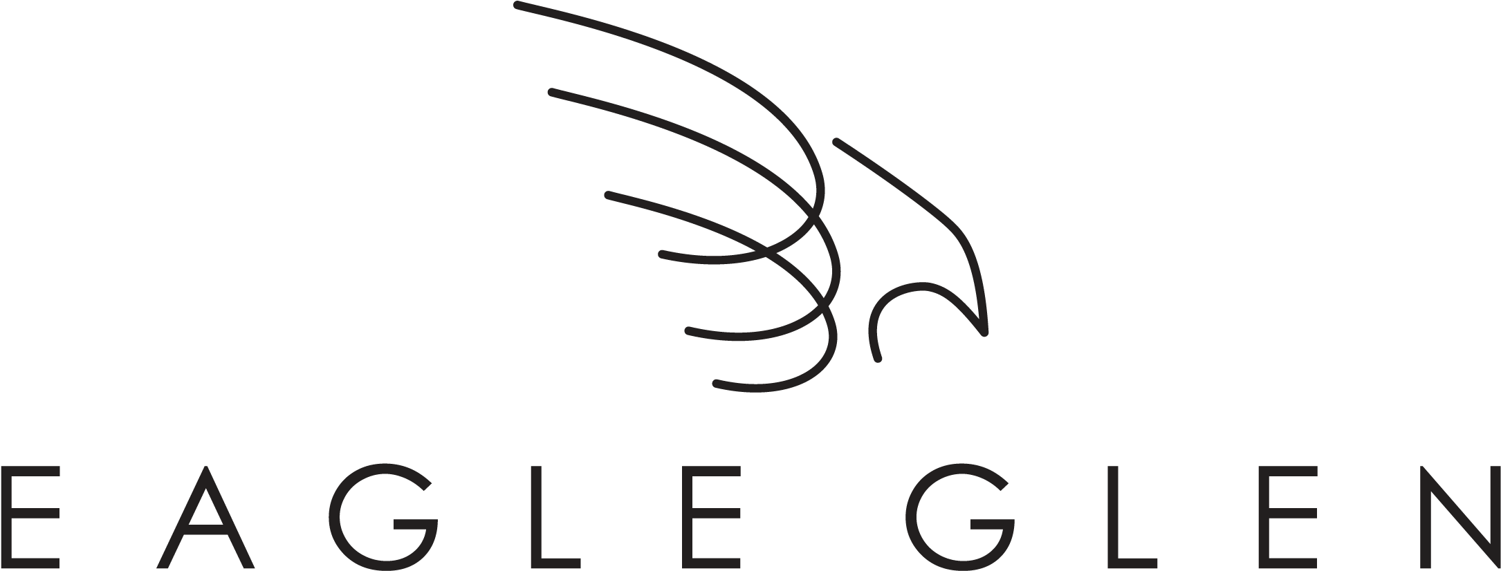 Eagle Glen - Line Art Clipart (2185x836), Png Download